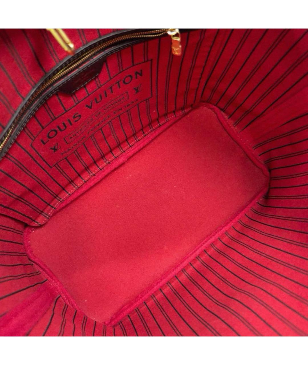 LOUIS VUITTON Коричневая кожаная сумка тоут, фото 8