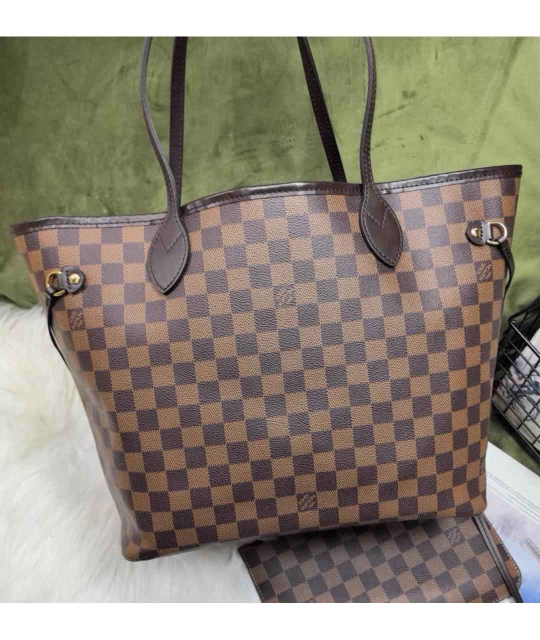 LOUIS VUITTON Коричневая кожаная сумка тоут, фото 2