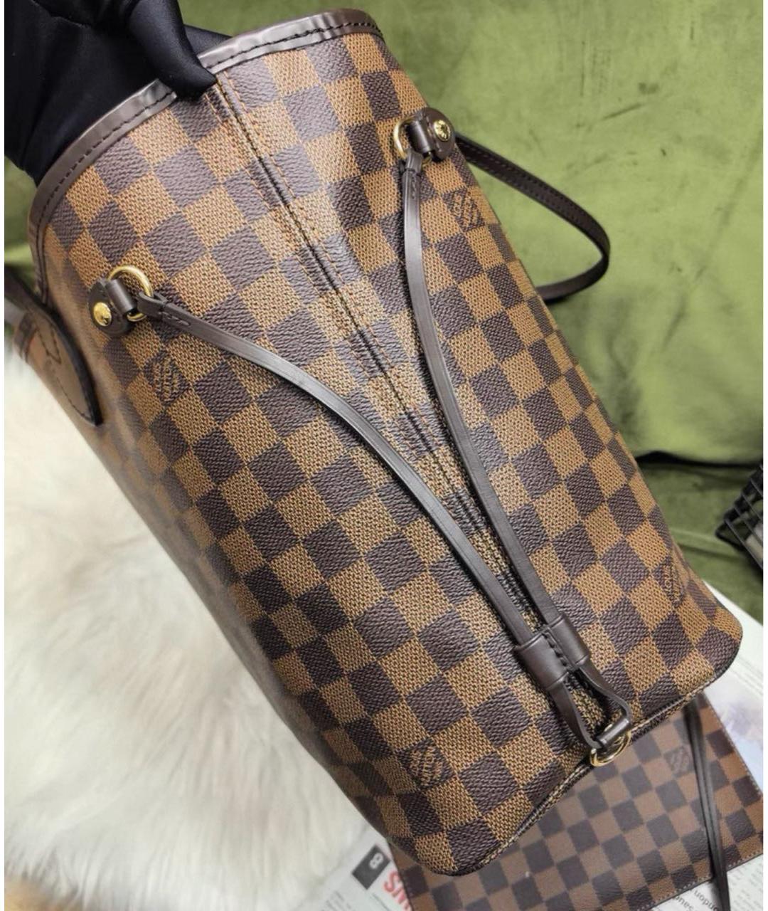 LOUIS VUITTON Коричневая кожаная сумка тоут, фото 3