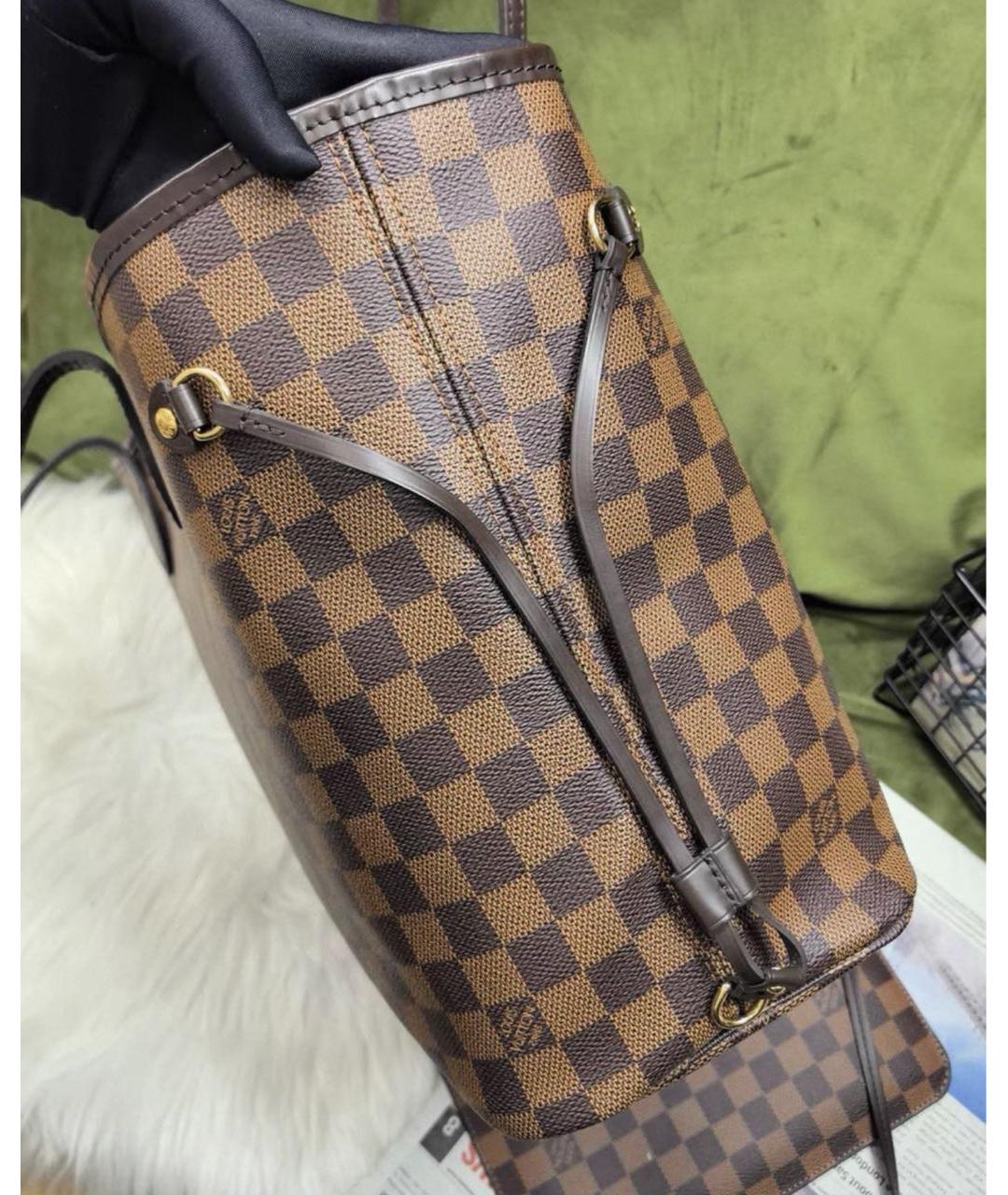 LOUIS VUITTON Коричневая кожаная сумка тоут, фото 4