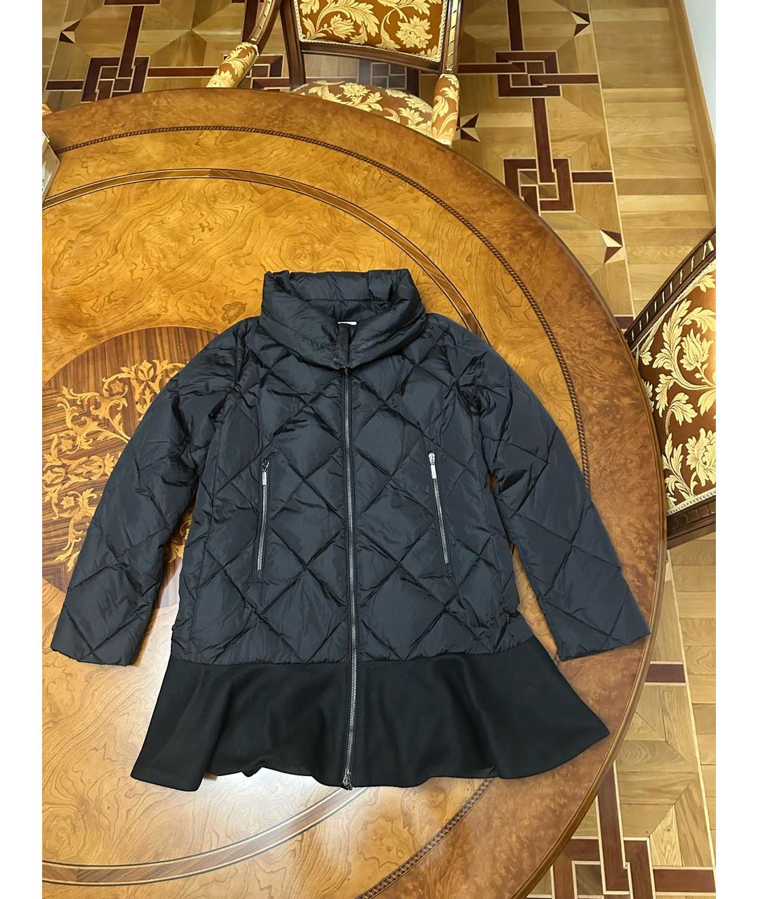 MONCLER Черное полиэстеровое пальто, фото 4