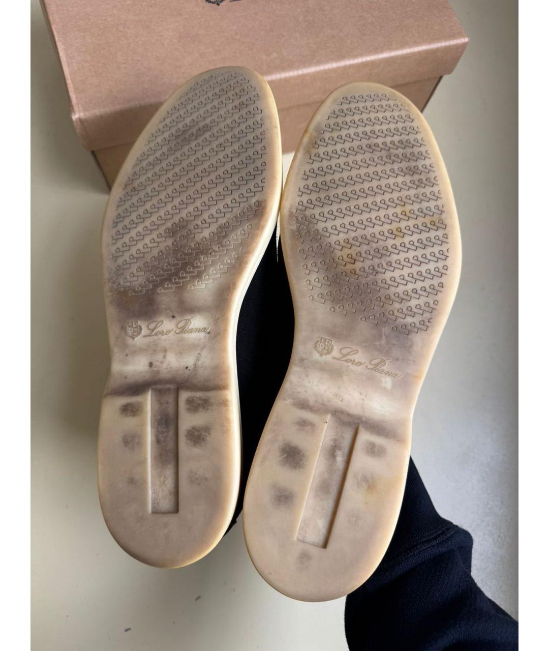 LORO PIANA Черные замшевые лоферы, фото 6