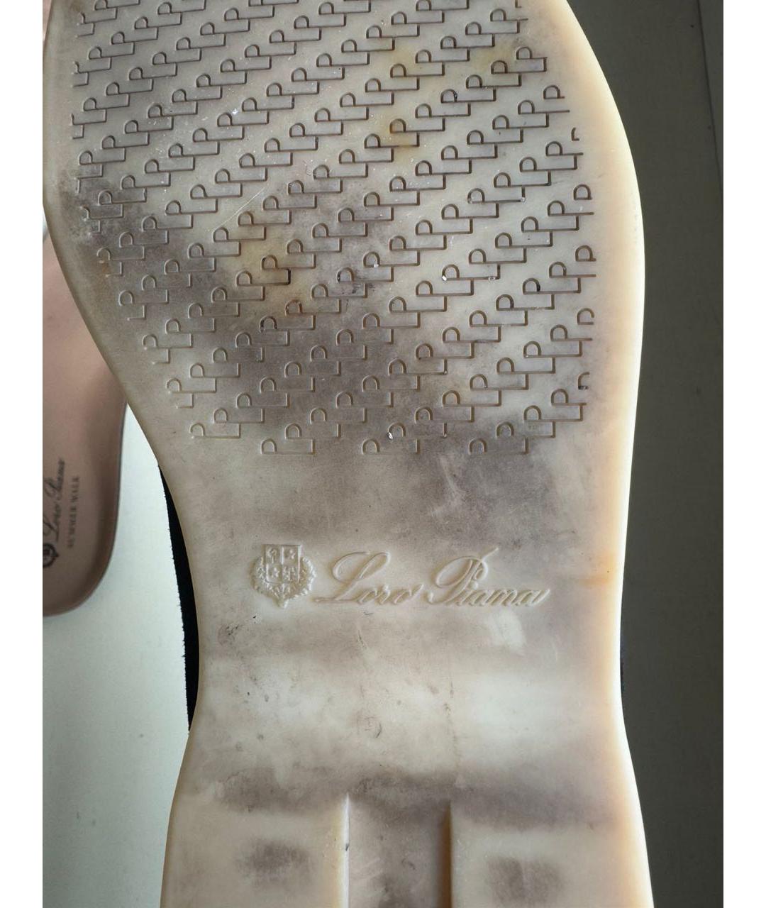 LORO PIANA Черные замшевые лоферы, фото 7