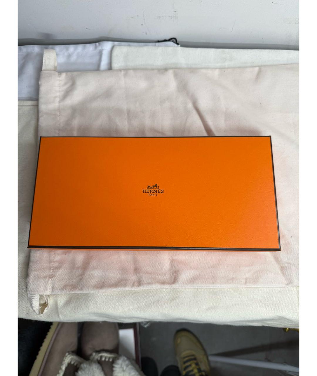 HERMES Черные кожаные перчатки, фото 3