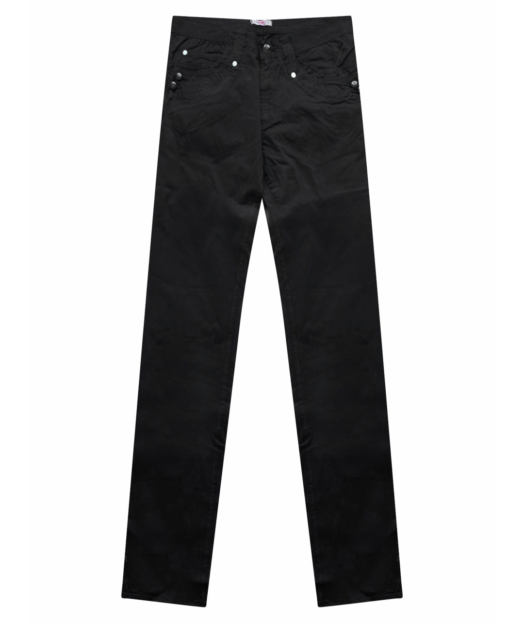 VERSACE Черные хлопковые прямые джинсы, фото 1