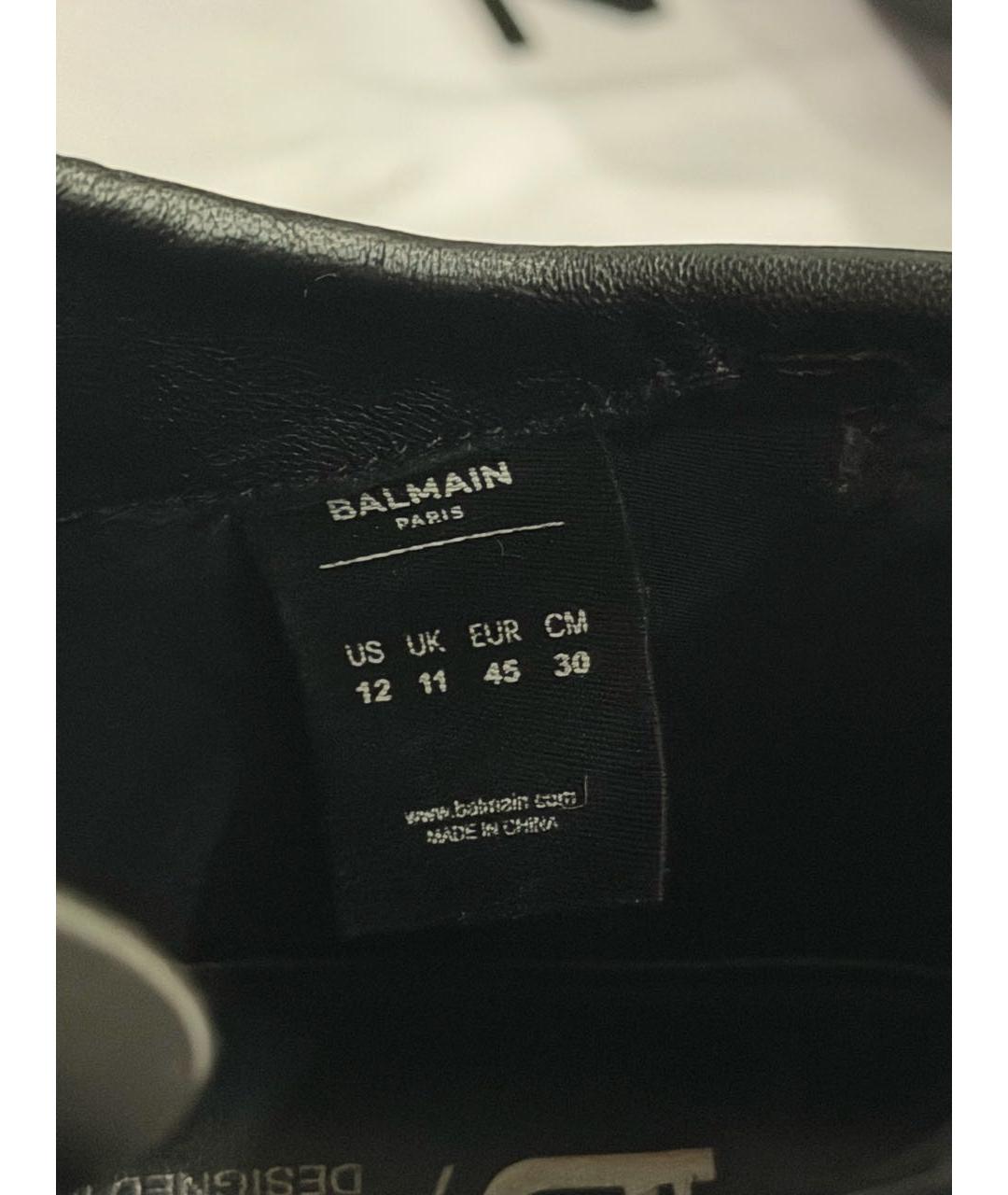 BALMAIN Черные кожаные низкие кроссовки / кеды, фото 6