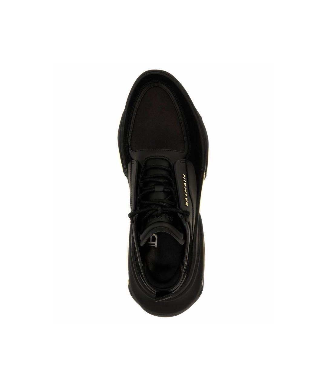 BALMAIN Черные кожаные низкие кроссовки / кеды, фото 4