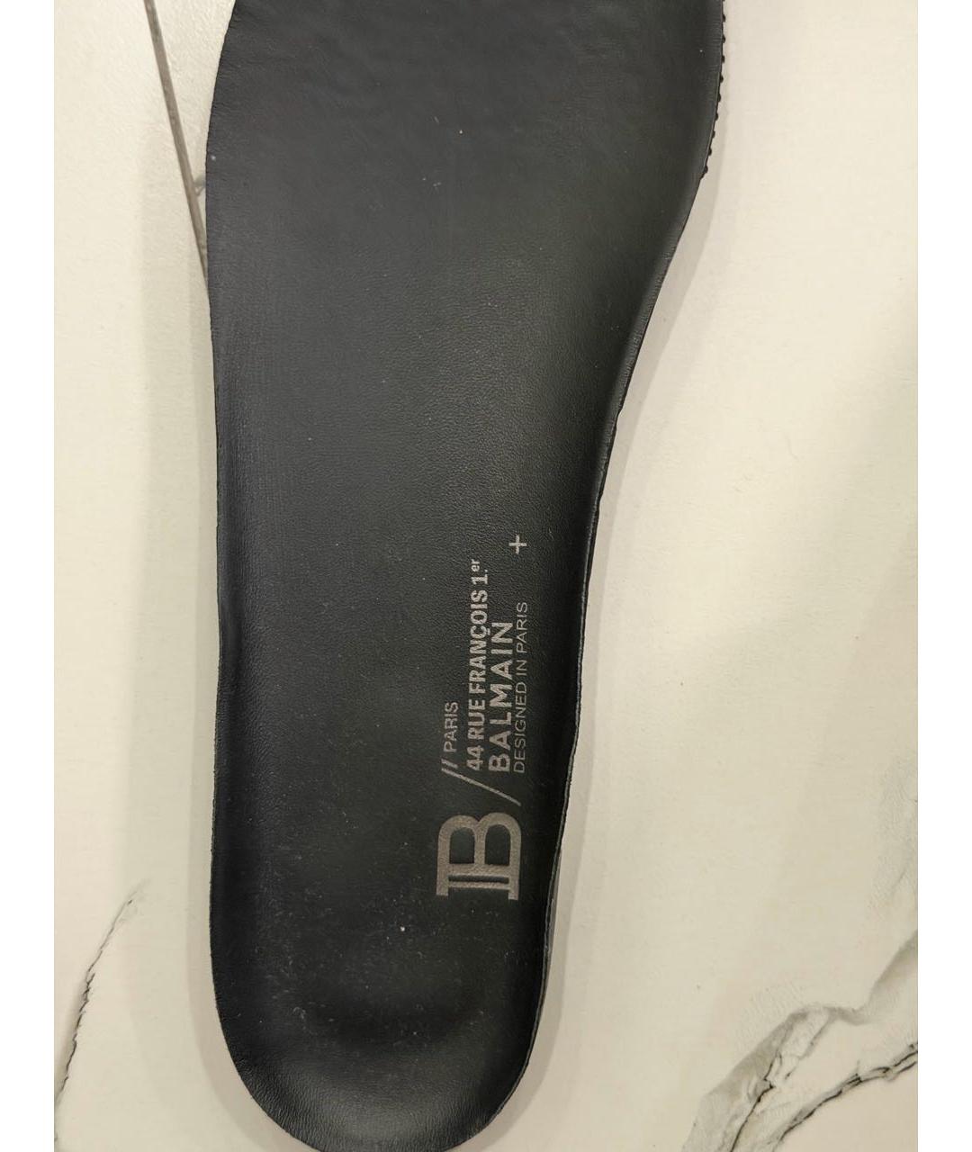 BALMAIN Черные кожаные низкие кроссовки / кеды, фото 5