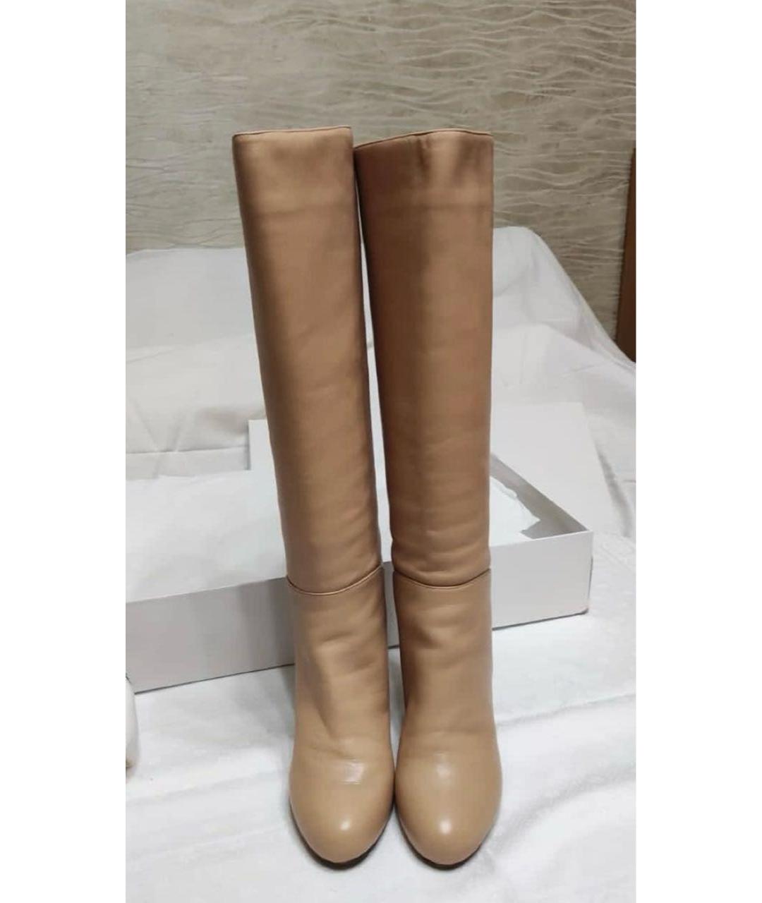 SEE BY CHLOE Бежевые кожаные сапоги, фото 2