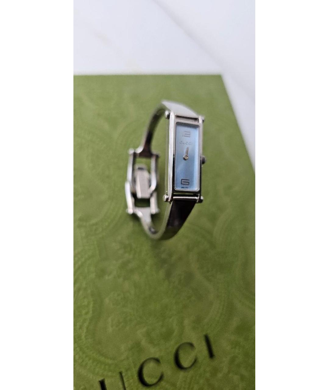 GUCCI Серебряные металлические часы, фото 10