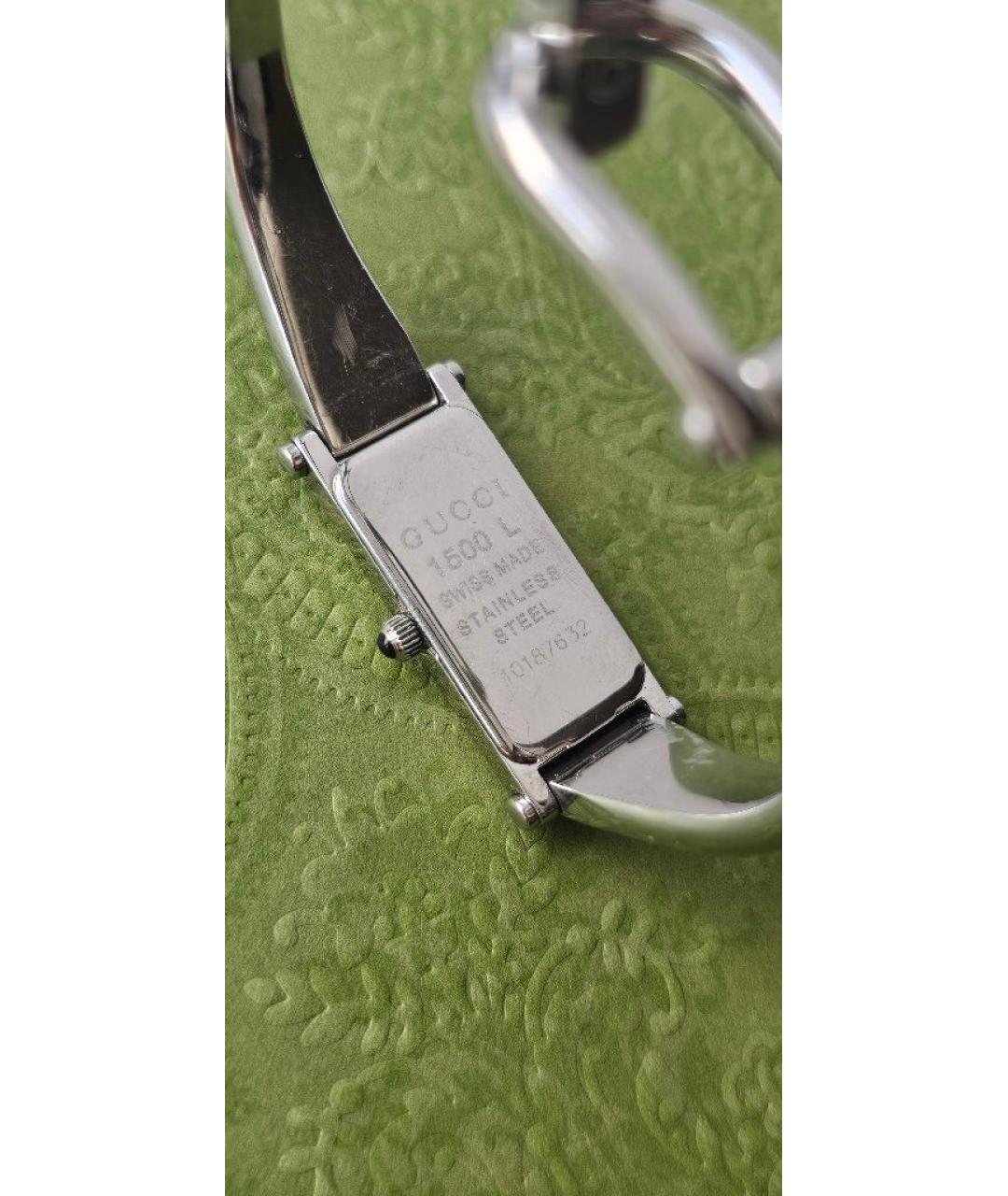 GUCCI Серебряные металлические часы, фото 2