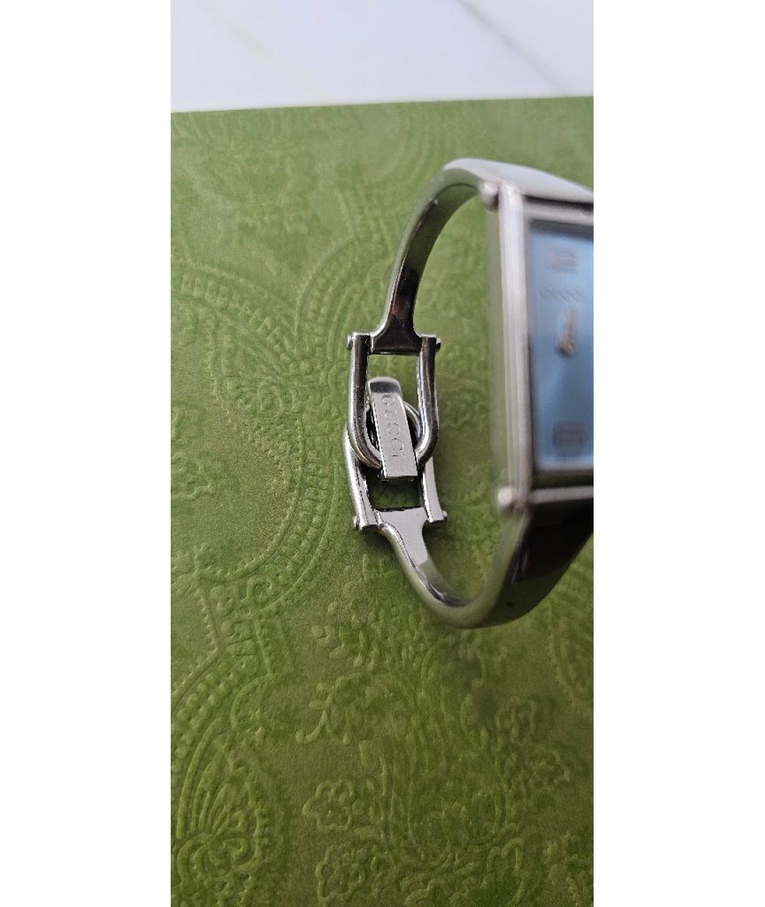 GUCCI Серебряные металлические часы, фото 6