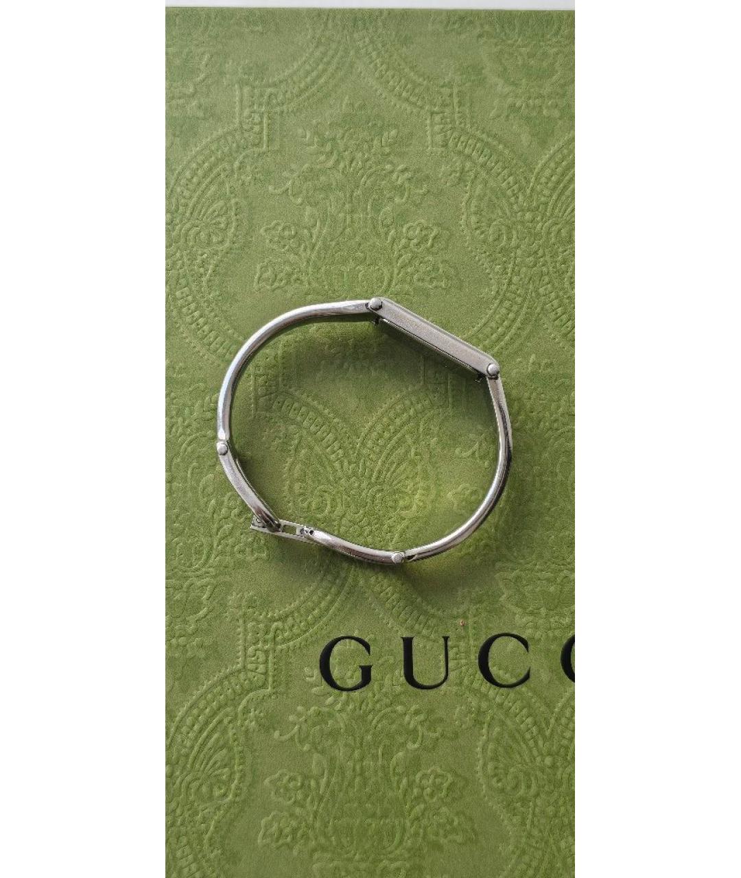 GUCCI Серебряные металлические часы, фото 8