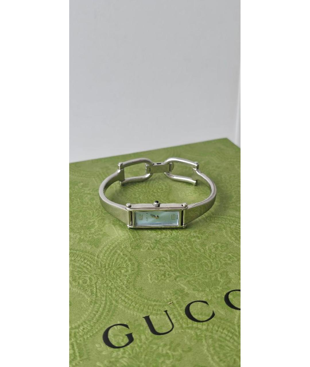 GUCCI Серебряные металлические часы, фото 7