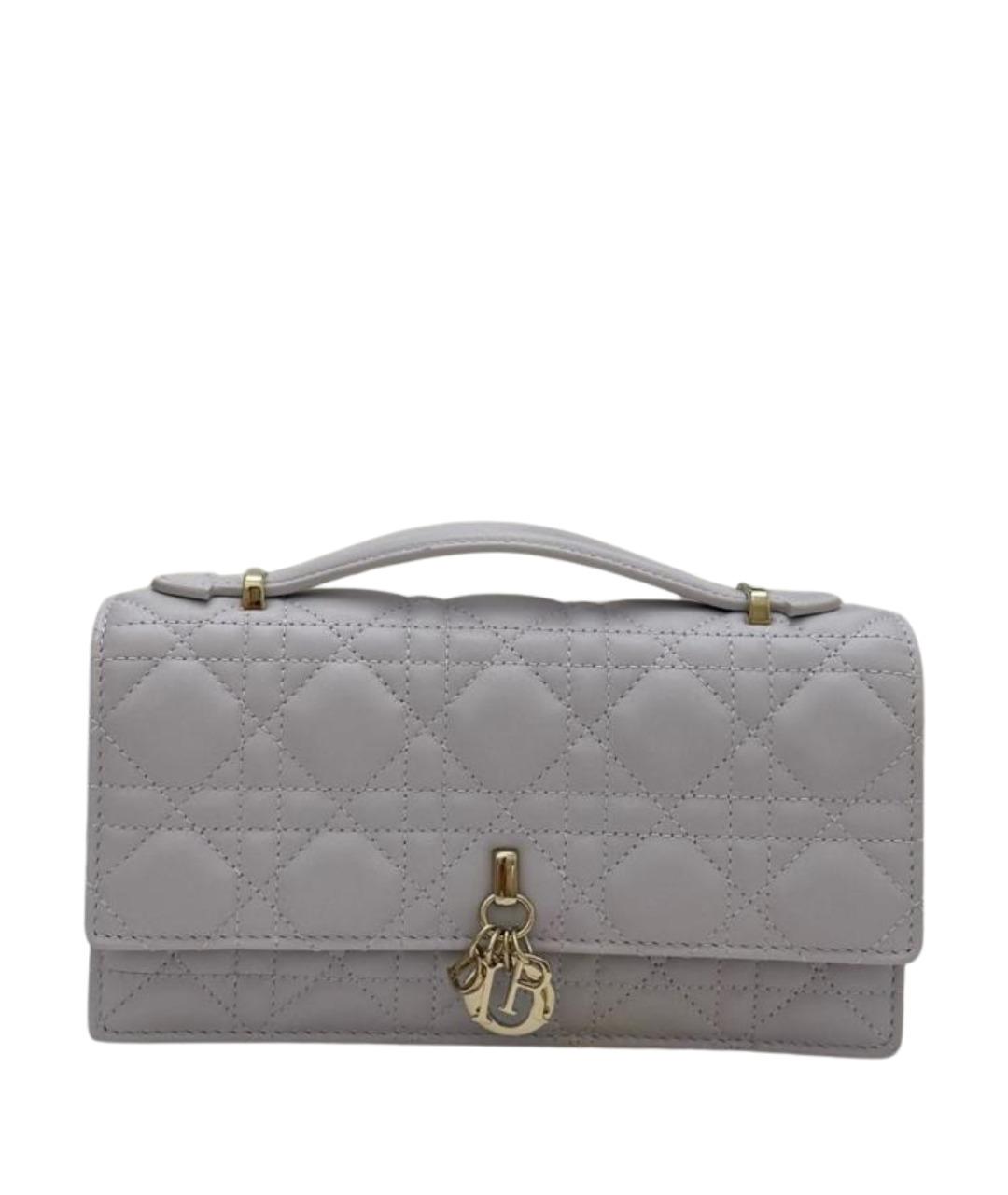 CHRISTIAN DIOR Фиолетовая кожаная сумка через плечо, фото 1