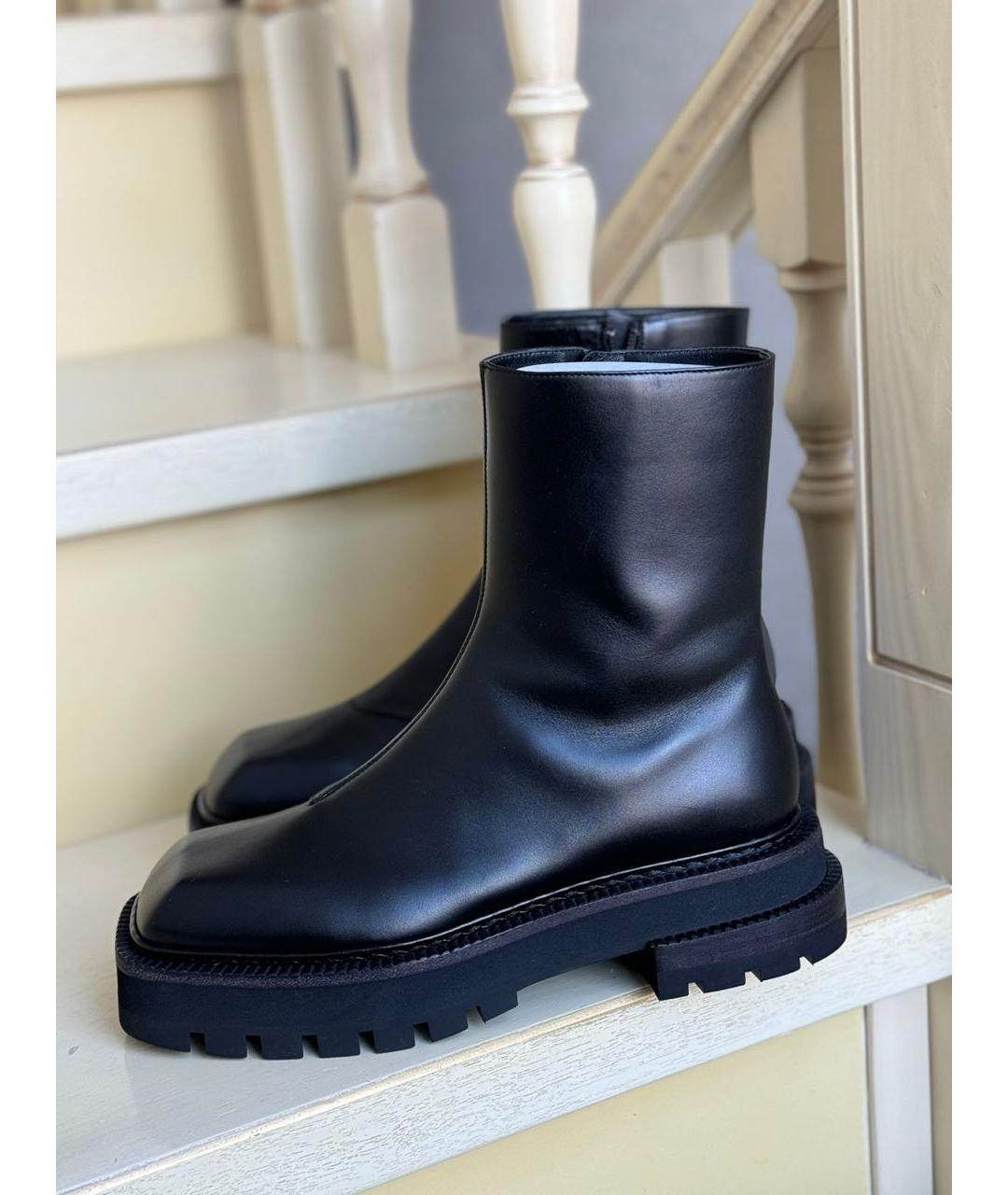MAX MARA Черные кожаные ботинки, фото 9