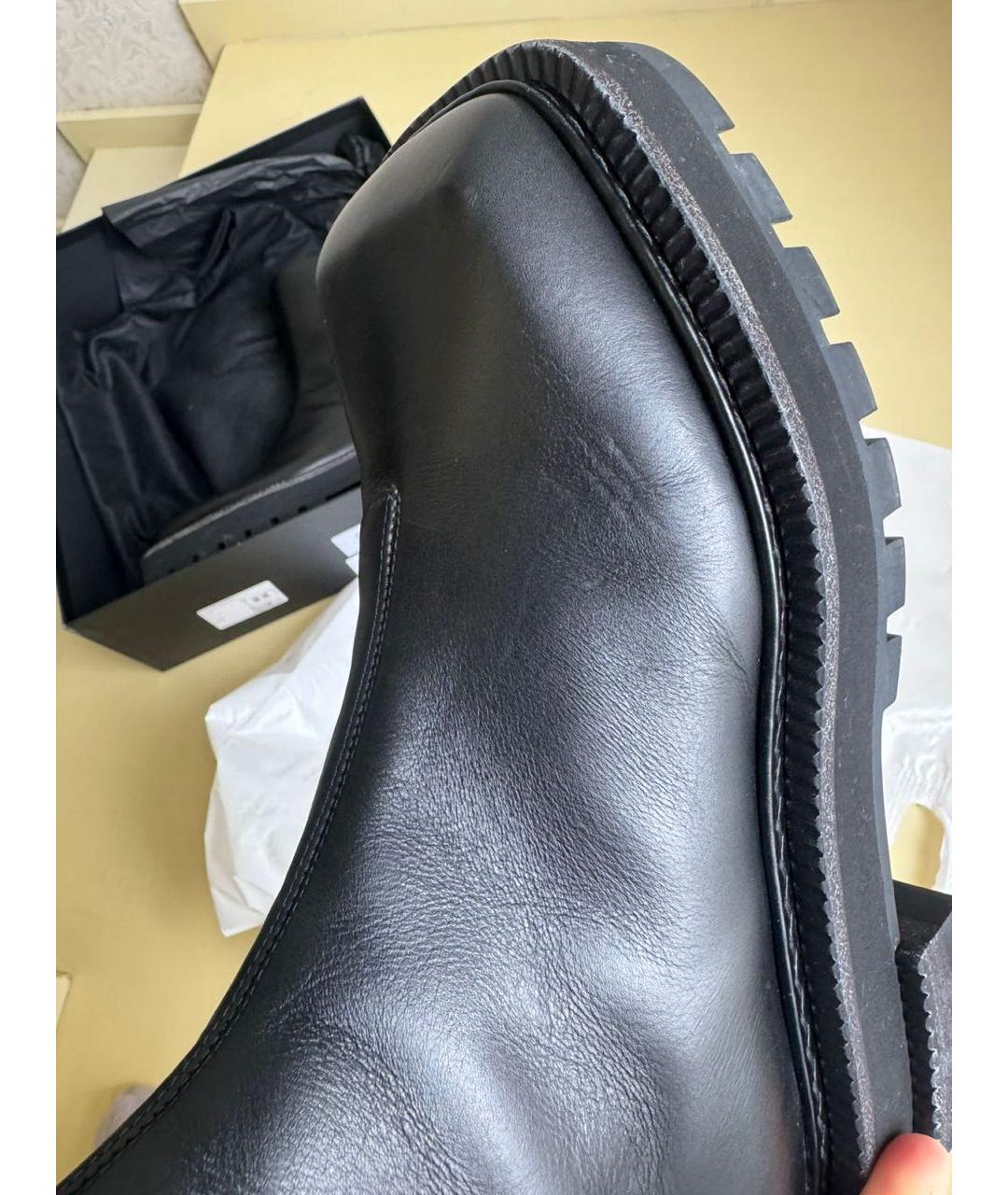 MAX MARA Черные кожаные ботинки, фото 6