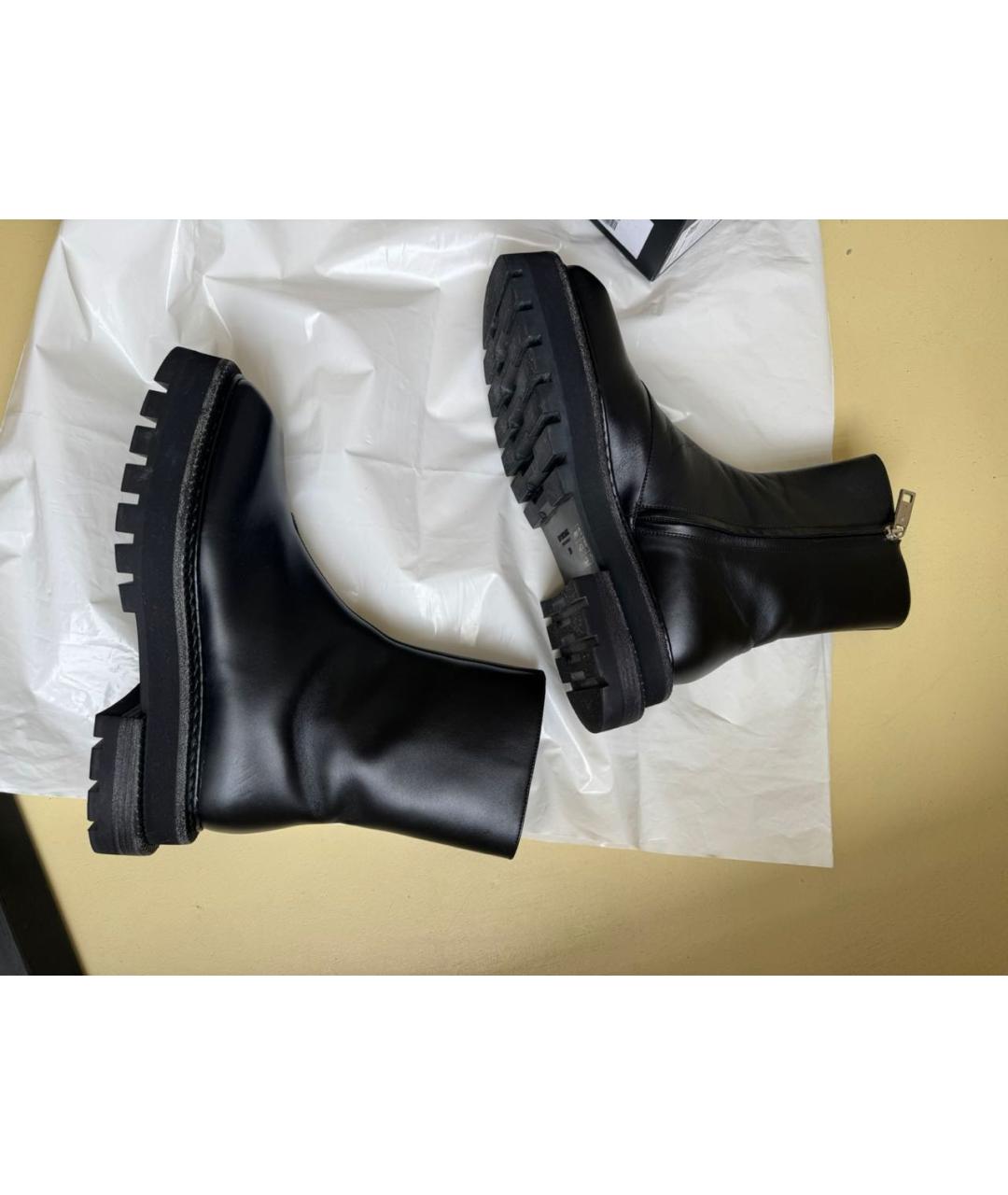 MAX MARA Черные кожаные ботинки, фото 8