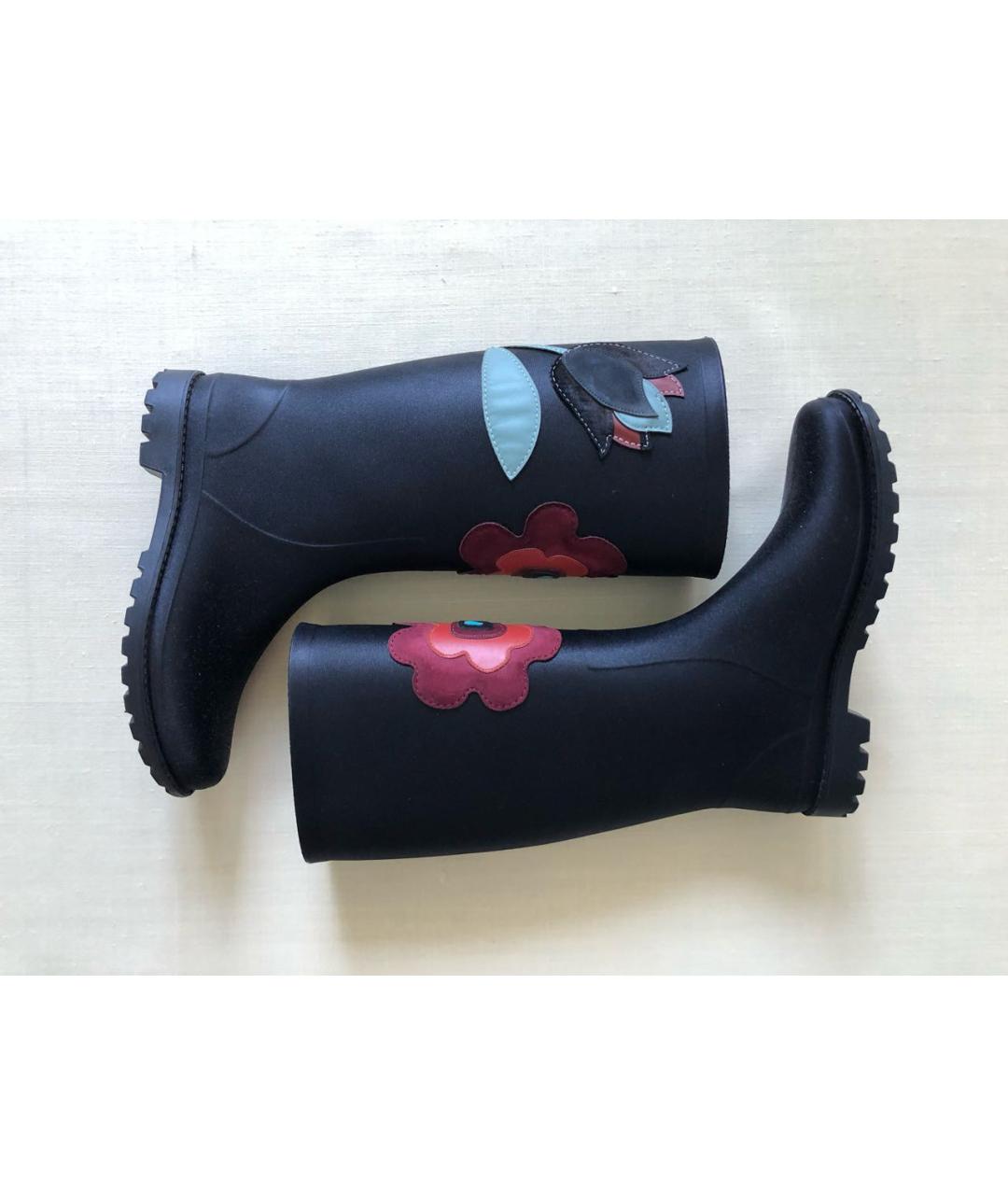 RED VALENTINO Черные резиновые сапоги, фото 2