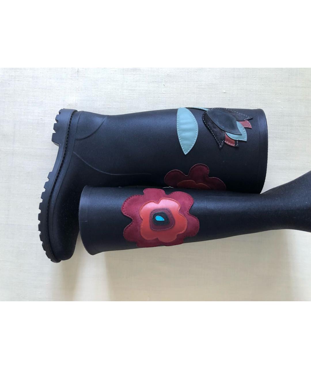 RED VALENTINO Черные резиновые сапоги, фото 4