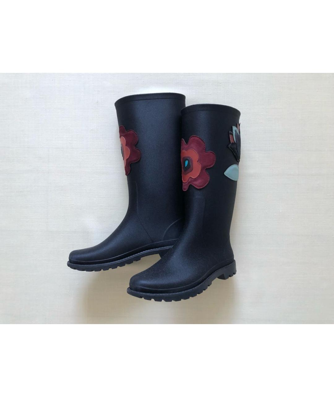 RED VALENTINO Черные резиновые сапоги, фото 6