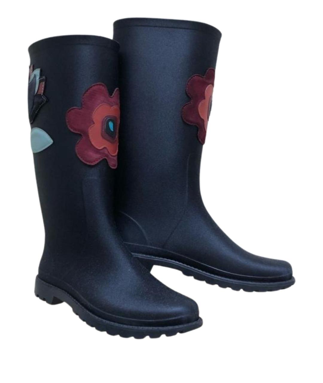 RED VALENTINO Черные резиновые сапоги, фото 7