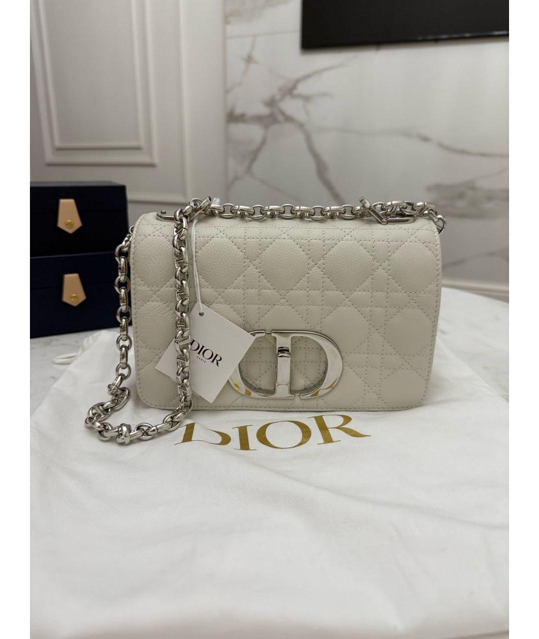 CHRISTIAN DIOR Белая кожаная сумка через плечо, фото 7
