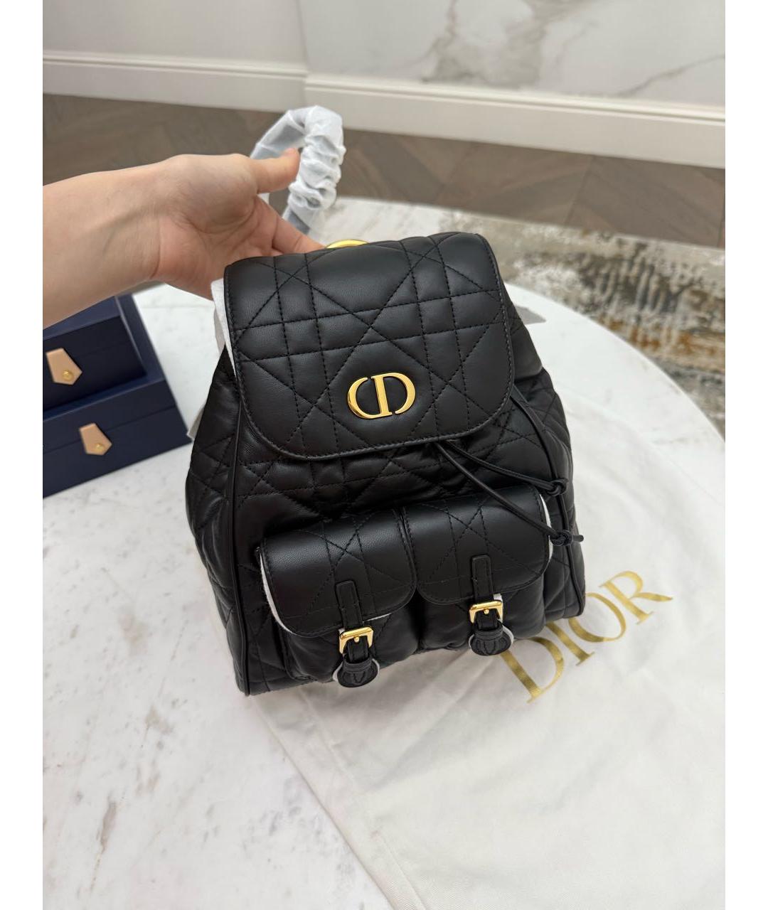 CHRISTIAN DIOR Черный кожаный рюкзак, фото 3