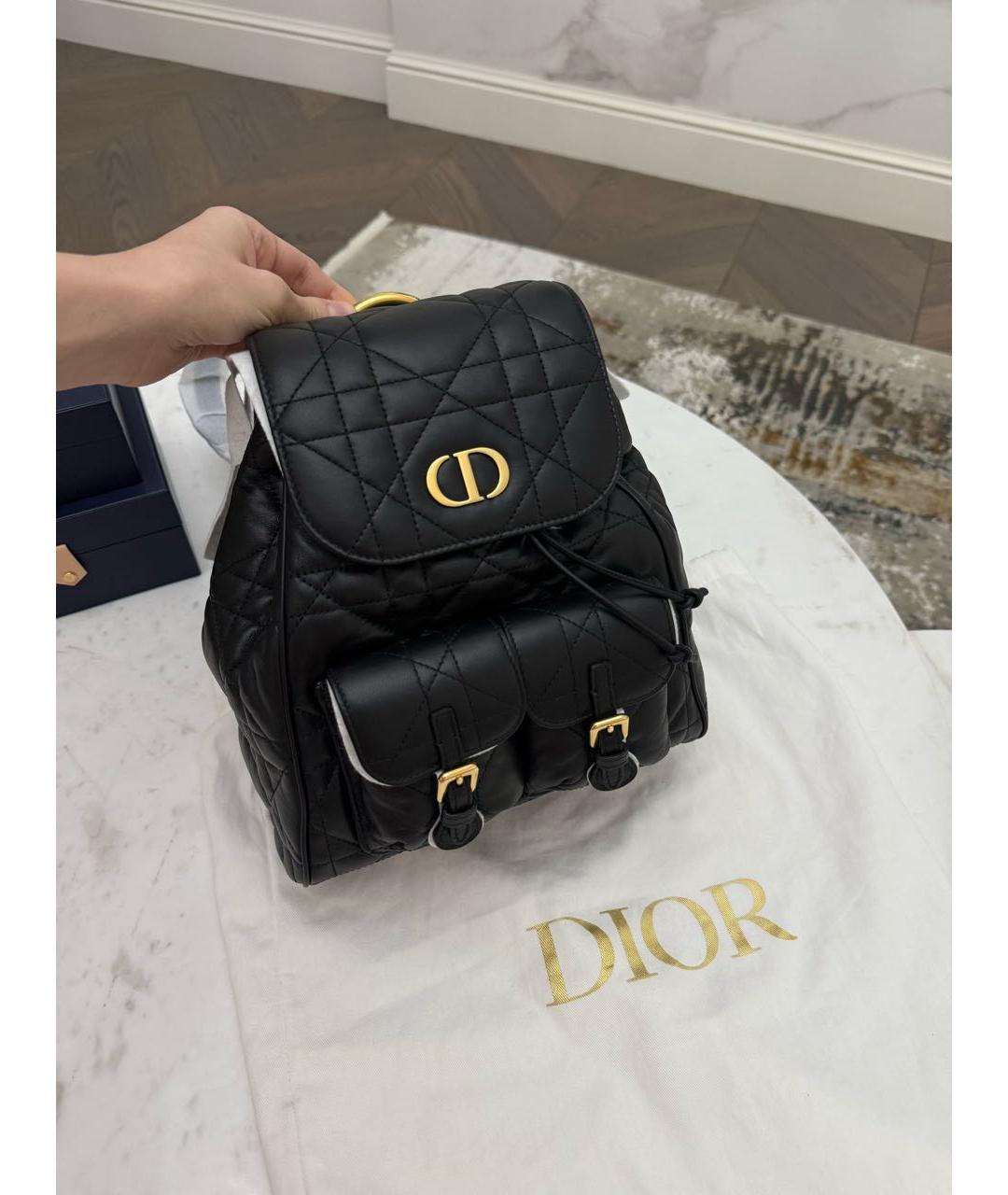 CHRISTIAN DIOR Черный кожаный рюкзак, фото 7