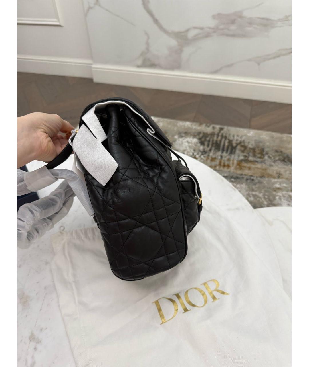 CHRISTIAN DIOR Черный кожаный рюкзак, фото 6