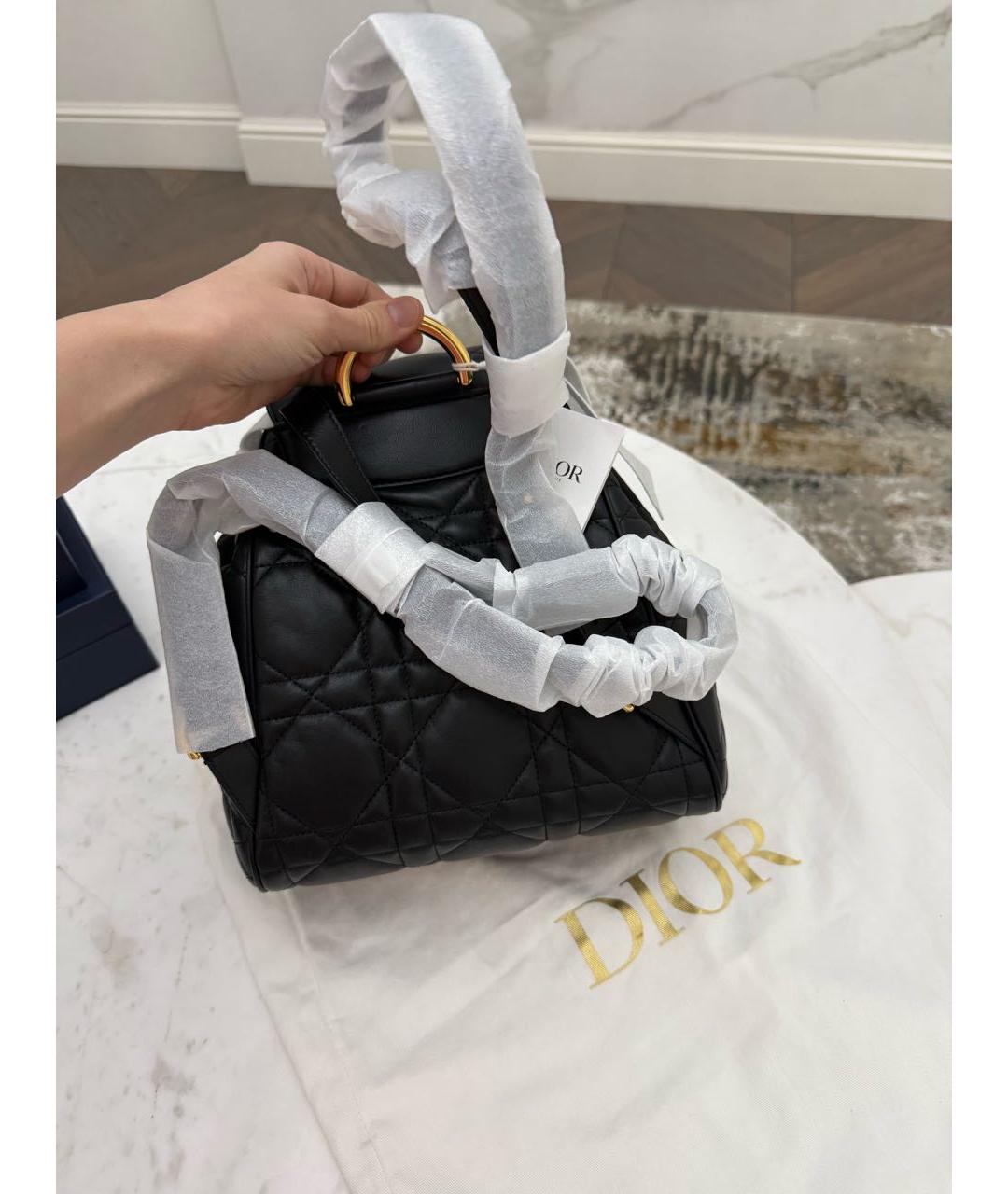 CHRISTIAN DIOR Черный кожаный рюкзак, фото 4