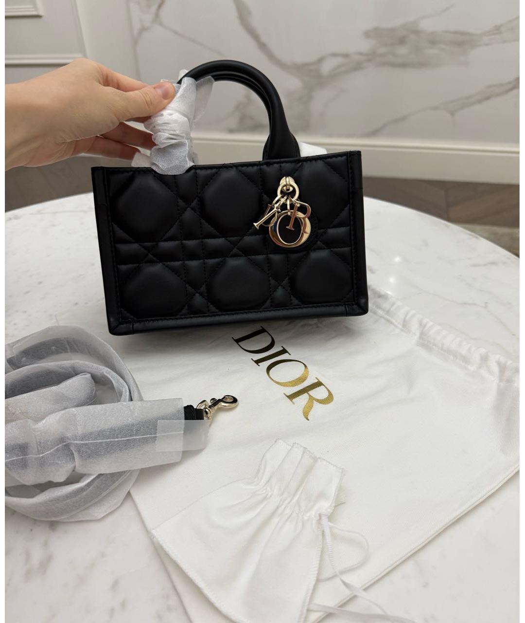 CHRISTIAN DIOR Черная кожаная сумка через плечо, фото 2