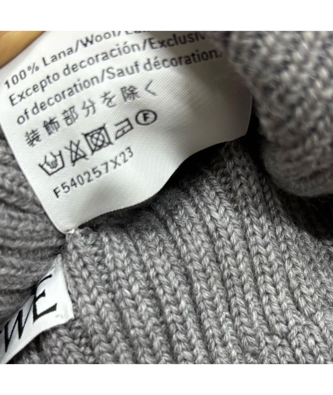 LOEWE Серая шерстяная шапка, фото 4