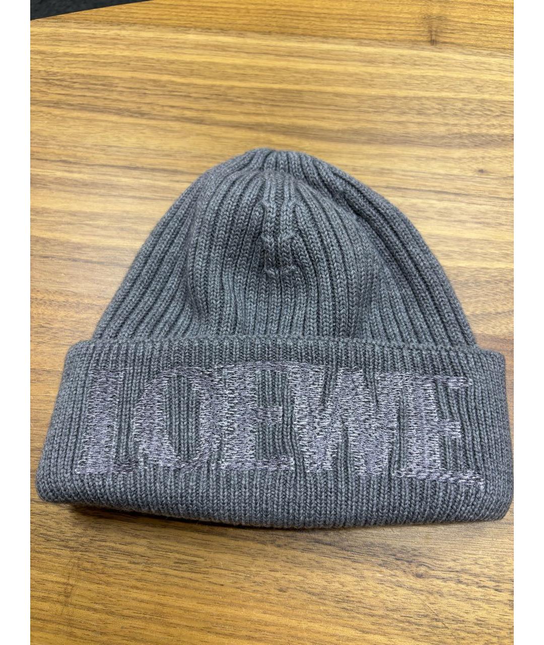 LOEWE Серая шерстяная шапка, фото 5