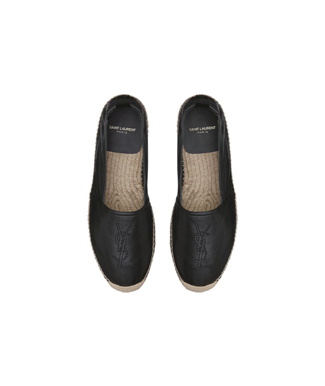 SAINT LAURENT Черные кожаные эспадрильи, фото 4