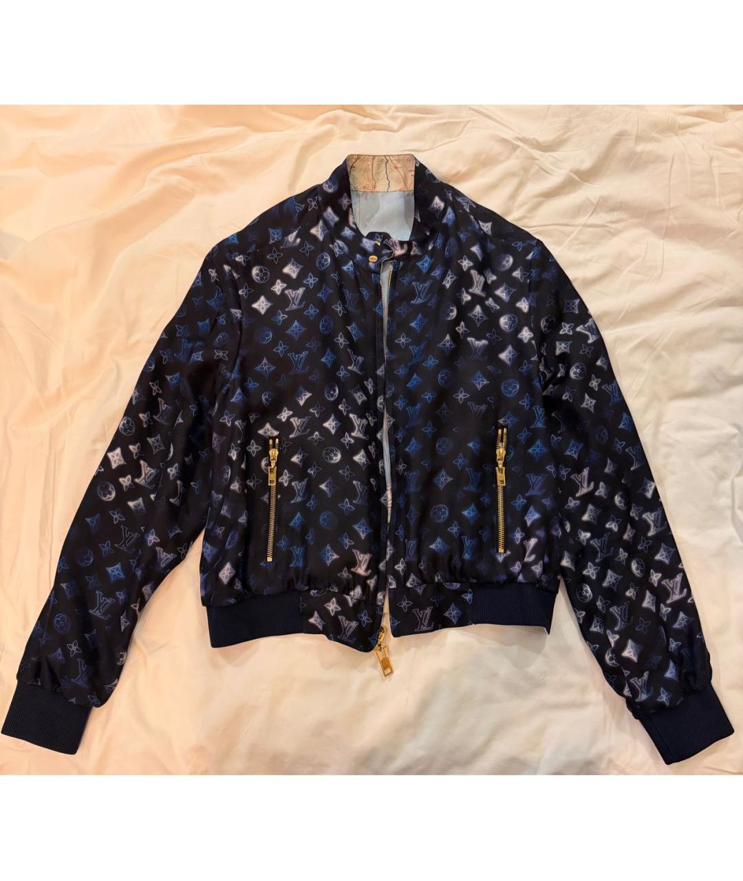 LOUIS VUITTON Темно-синий шелковый жакет/пиджак, фото 8