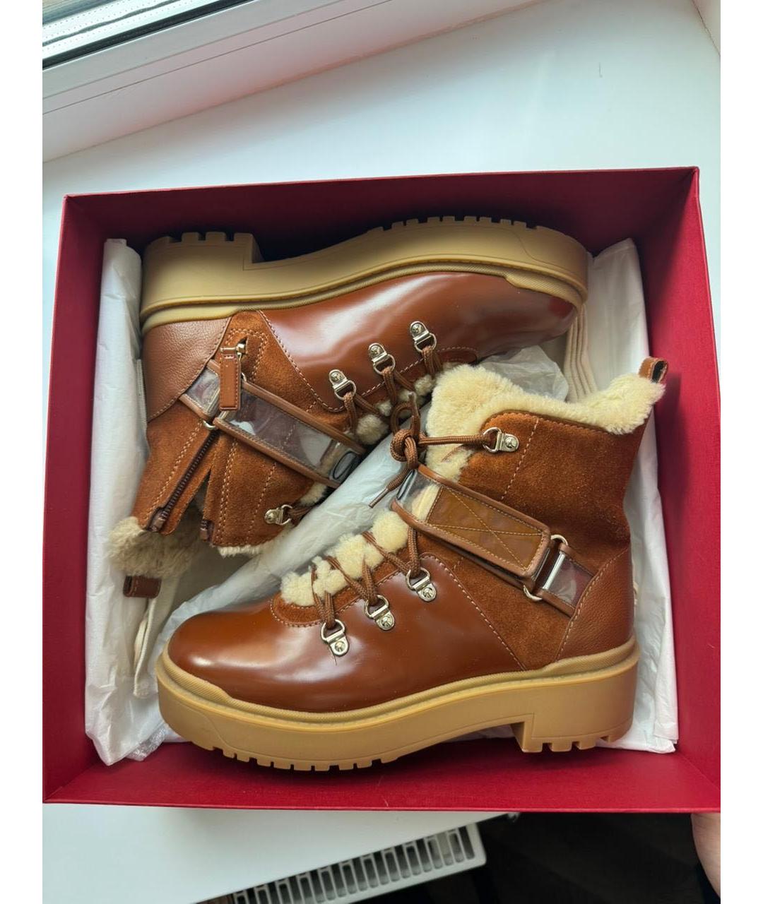 VALENTINO Оранжевое кожаные ботинки, фото 6