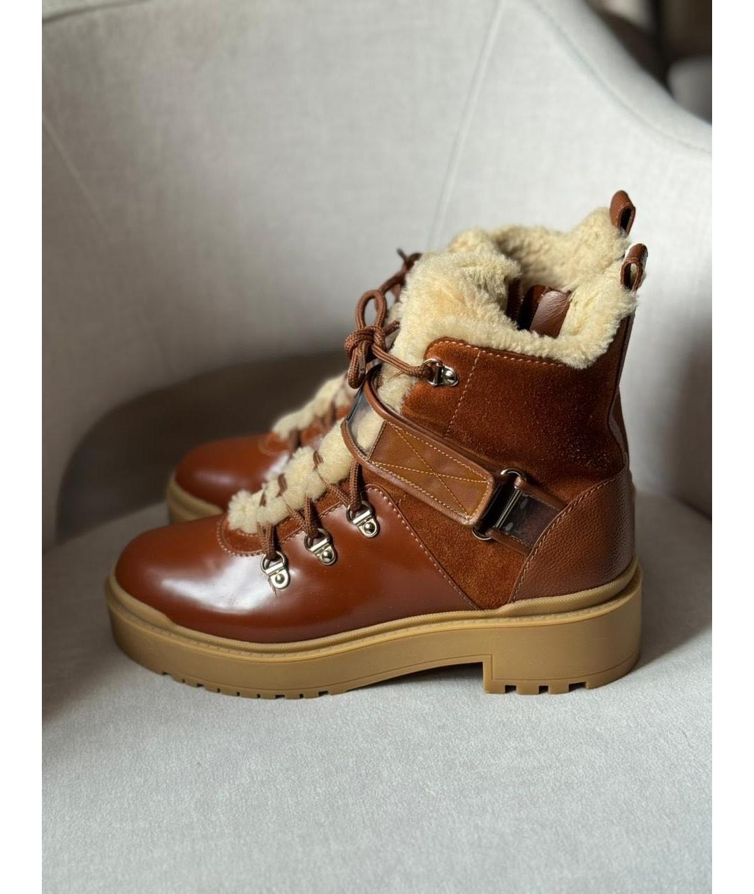 VALENTINO Оранжевое кожаные ботинки, фото 7