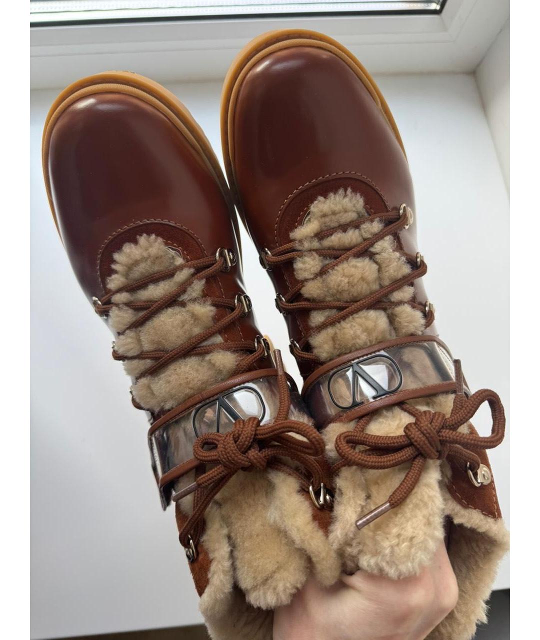 VALENTINO Оранжевое кожаные ботинки, фото 3