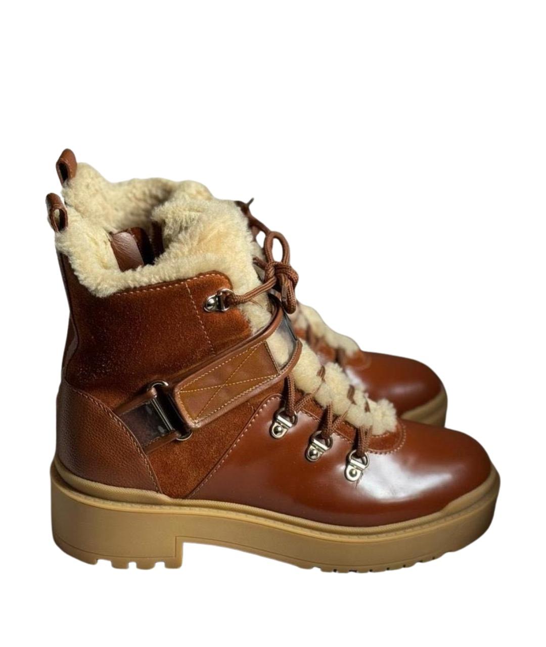 VALENTINO Оранжевое кожаные ботинки, фото 1