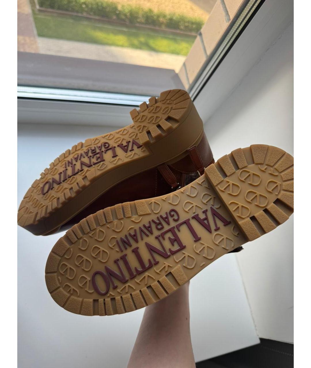 VALENTINO Оранжевое кожаные ботинки, фото 4