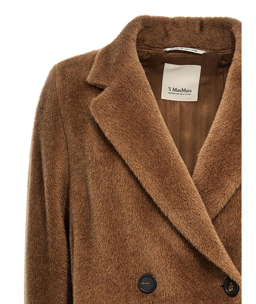 'S MAX MARA Коричневая шерстяная шуба, фото 3