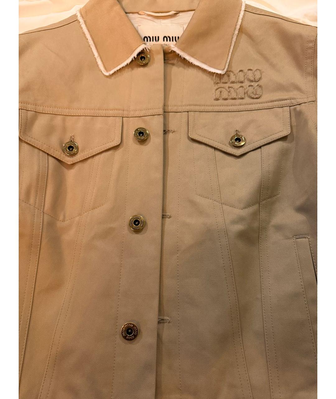 MIU MIU Бежевый деним жакет/пиджак, фото 7