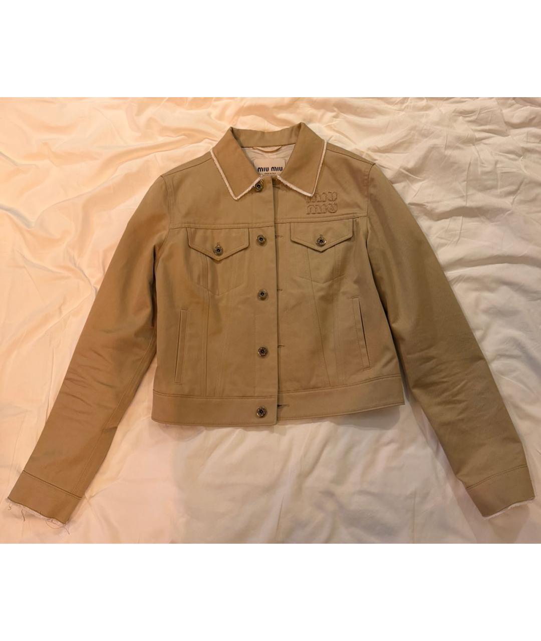 MIU MIU Бежевый деним жакет/пиджак, фото 8