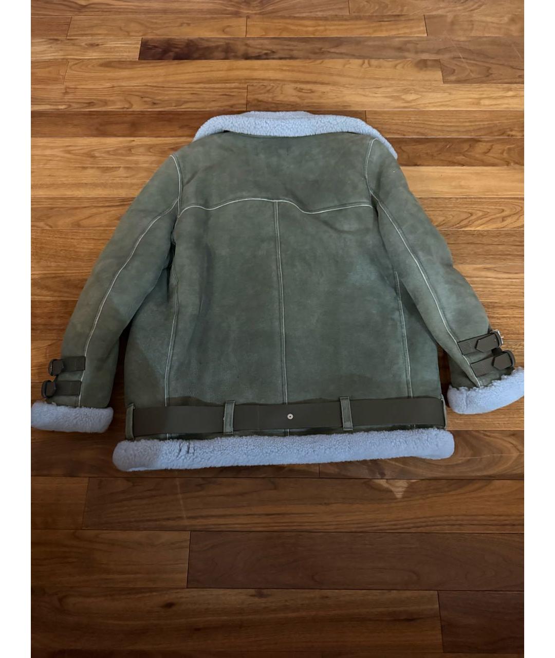 ACNE STUDIOS Зеленая меховая дубленка, фото 2