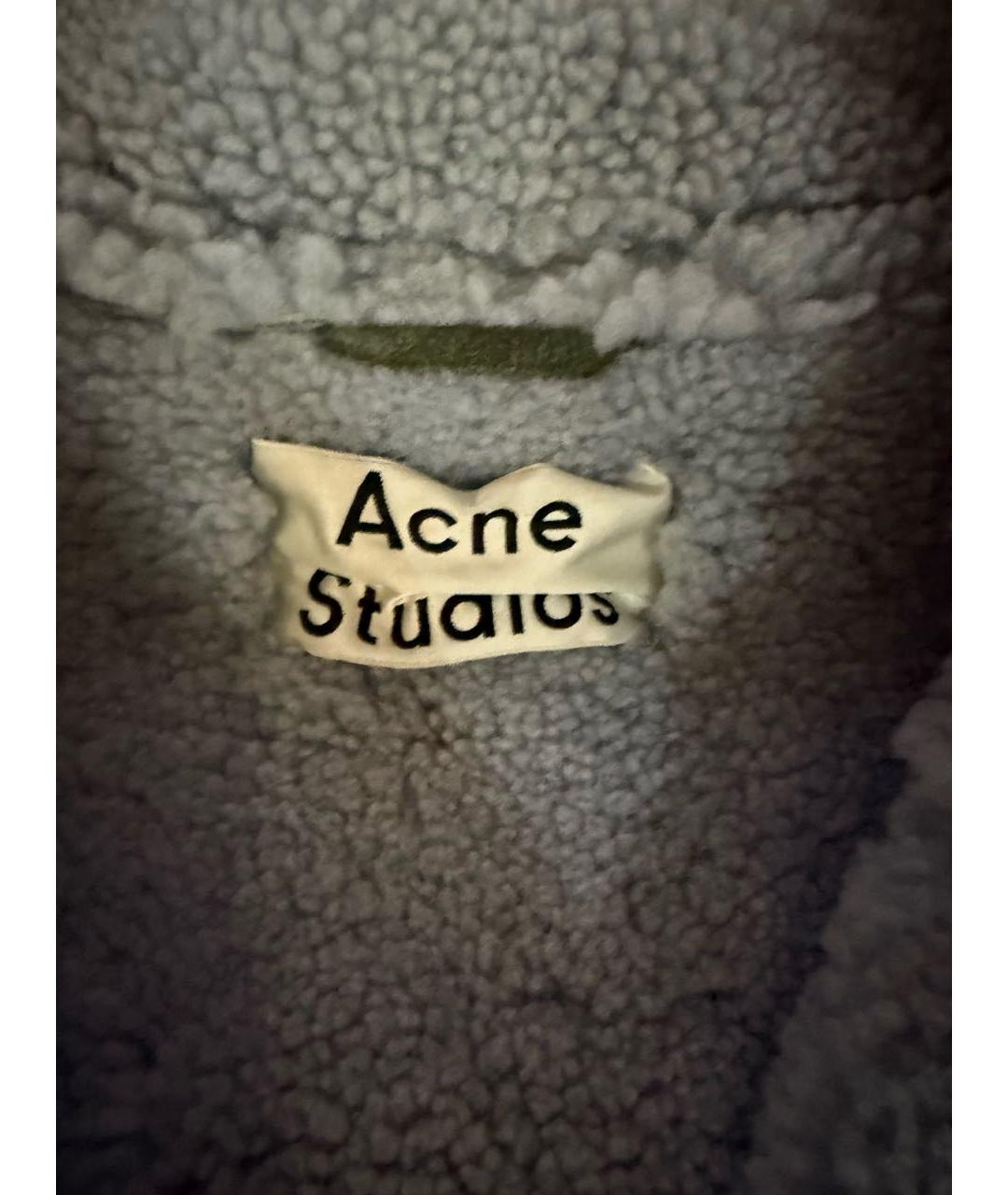 ACNE STUDIOS Зеленая меховая дубленка, фото 3