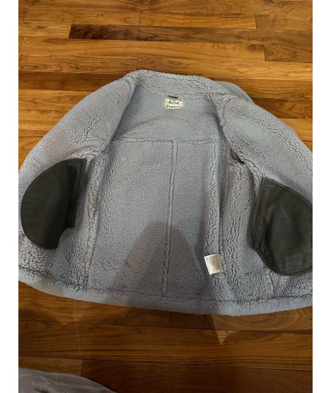 ACNE STUDIOS Зеленая меховая дубленка, фото 4