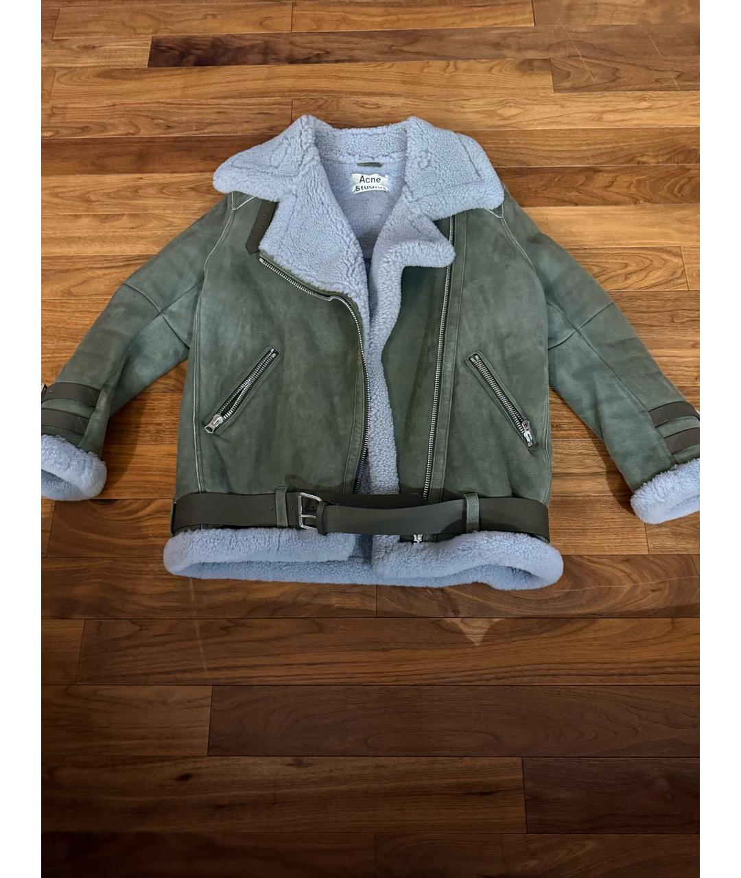 ACNE STUDIOS Зеленая меховая дубленка, фото 7
