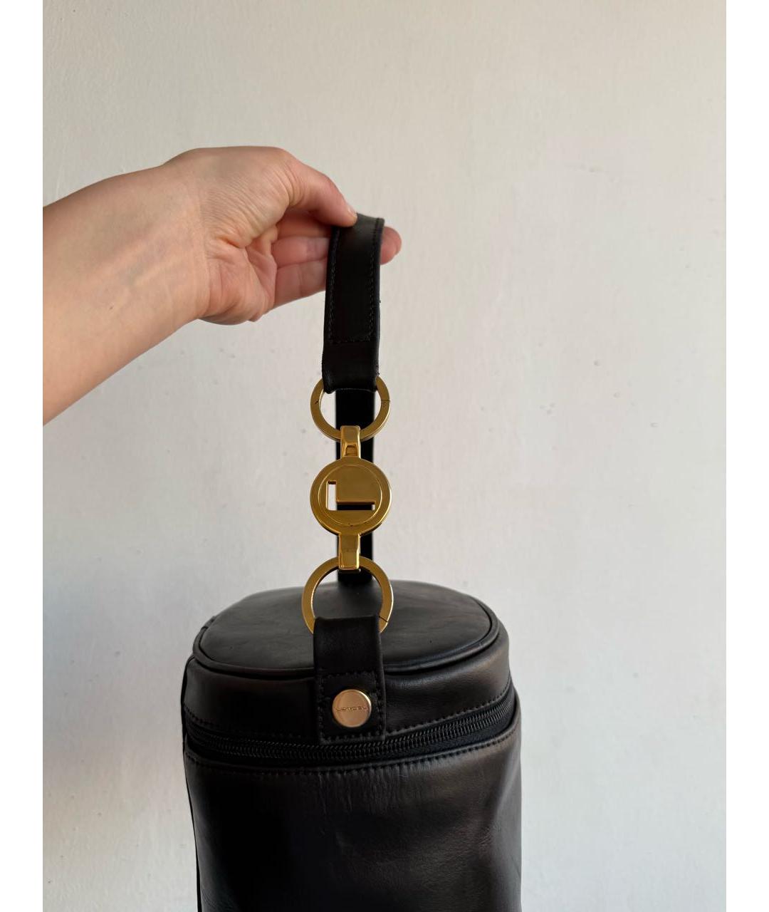 LANVIN Черная кожаная сумка с короткими ручками, фото 5
