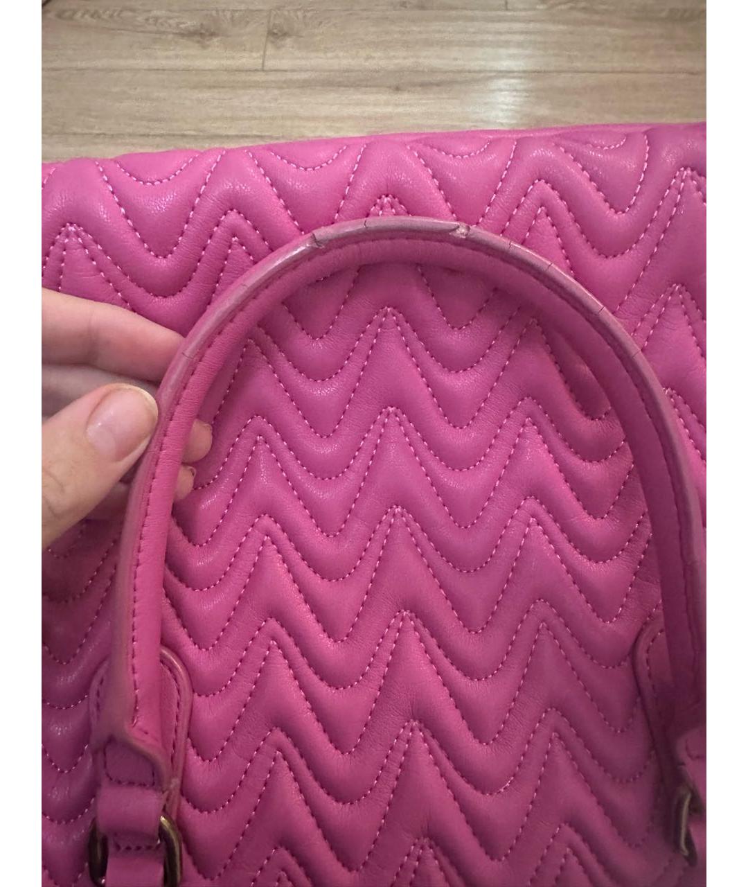 PINKO Розовая сумка с короткими ручками из искусственной кожи, фото 6